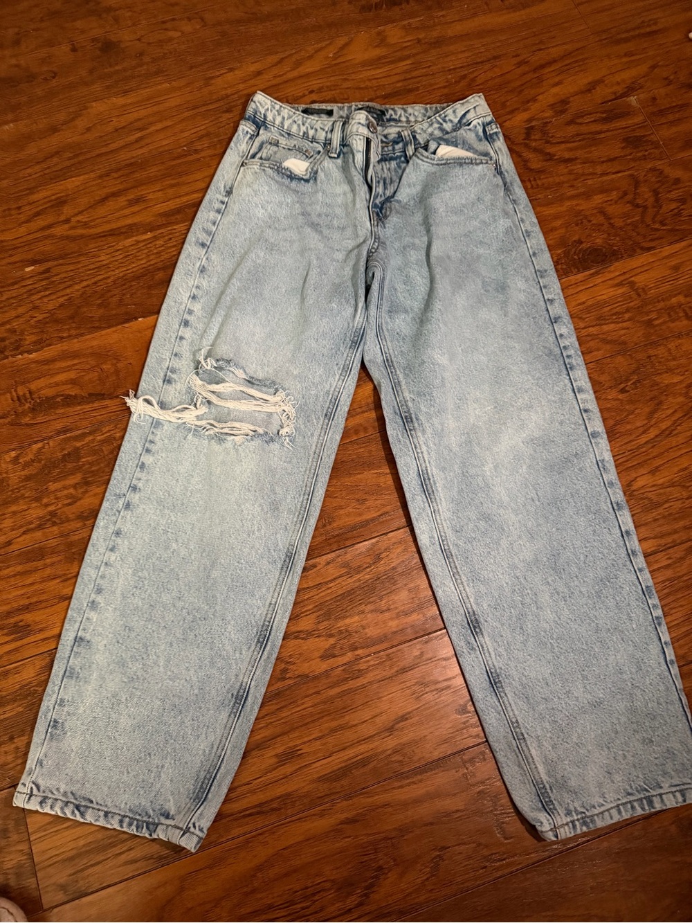 wild fable Light Wash Ripped Wide-Leg Jeans